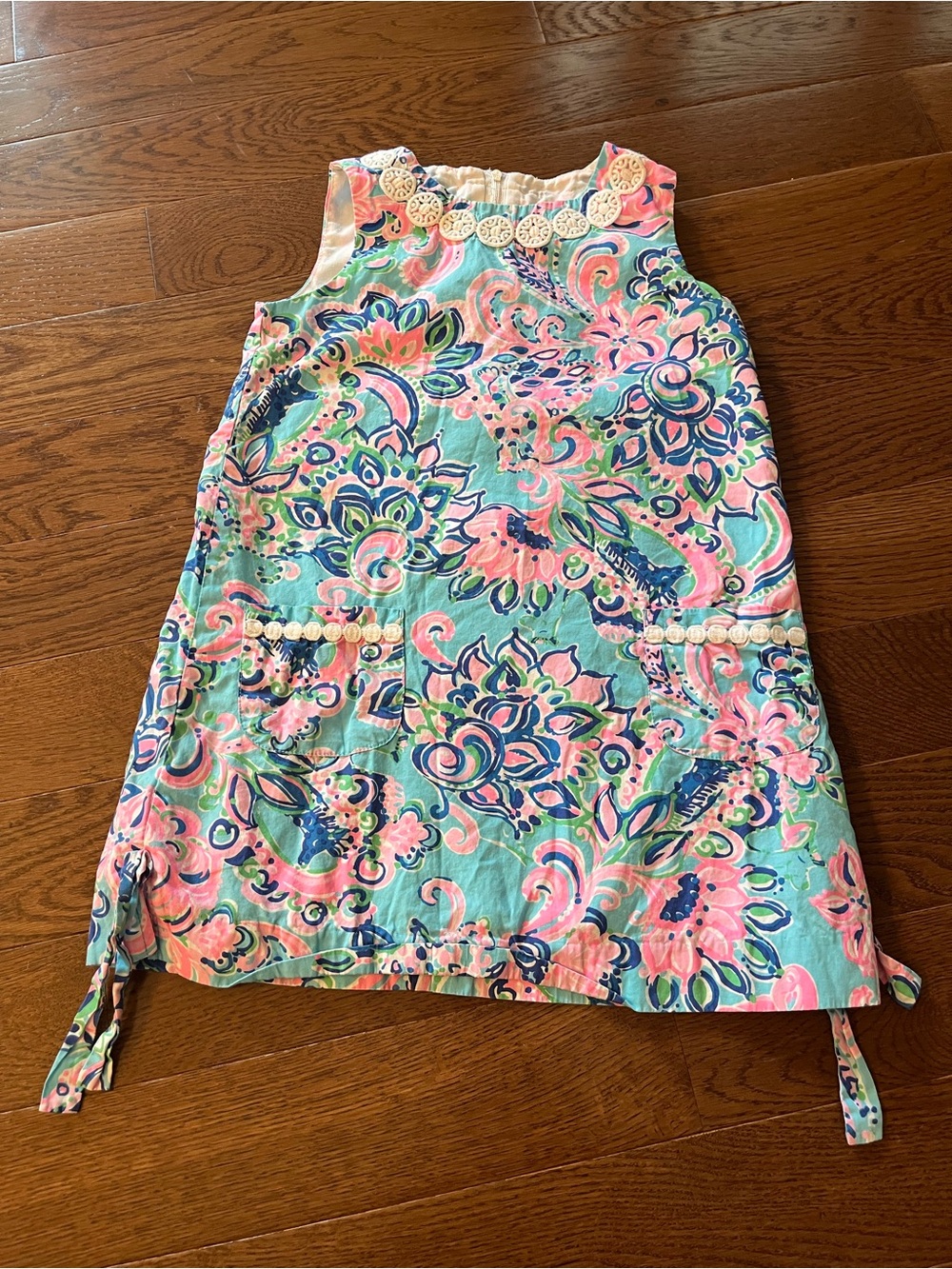 Lilly Pulitzer Bright Pink & Aqua Floral Shift Dress